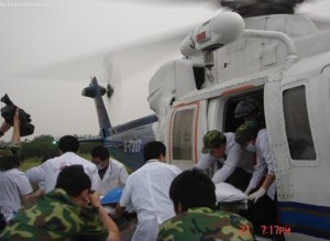 State-owned China Southern Airlines helicopter used in rescue effort during 2008 earthquake in China’s Sichuan Province. China Southern Airlines helicopters carried out 46 rescue missions. The state-owned firm also provided 245 of its best aircraft to undertake 491 rescue and relief flights in response to the earthquake. Later the socialistic enterprise provided 500 million yuan ($A75 million) for the construction of a primary school for children orphaned in the earthquake and for disaster assistance for widowed old people and disabled persons. 