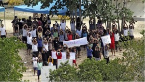 Asylum seekers in Nauru protest against their cruel detention.