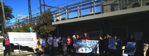 28 June 2014: Members of the Illawarra-based Public Housing Union, Millers Point public housing tenants, supporters of public housing and Trotskyist Platform rally in Auburn to defend public housing. The main rally banner reads: “Stop the Sell Off of Public Housing! Smash the Attacks on Services That Working Class People Need the Most. Massively Increase Public Housing – Just Like What China Is Doing”