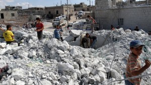 A home in Kfar Derian in Syria’s western Aleppo province destroyed by U.S.-led air strikes. The imperialist bombing has already killed dozens of Syrians.