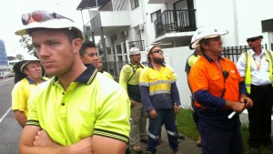 Staunch, multiracial construction union workers gather at the anti-fascist counter rally in Brisbane on May 2. Sharing the conviction, expressed in a clear way in the Trotskyist Platform banner, that the organised working class in alliance with Aboriginal people, “ethnic” minorities and anti-racists of all colours could put the racist, neo-nazi threat to flight, groups of workers streamed in from all directions to join and, in effect, take command of the anti-fascist action. This points the way to the future and demonstrates how courageous workers can refuse to be bullied into inaction by the federal government's lousy current anti-union drive.