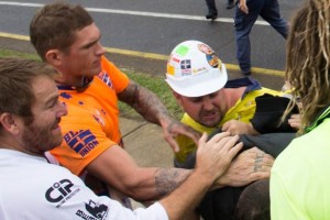 May 2, Brisbane: Staunch trade unionists teach one of the violent fascists a lesson in workers’ power. The organised working class has the power and interest to decisively crush the fascists.