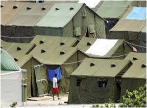 The tent “accommodation” on Manus Island where the Australian regime cruelly imprisons asylum seekers.