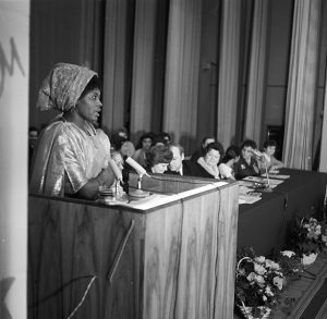 Moscow, March 1972: Celebration of International Women’s Day at the former USSR’s Patrice Lumumba People’s Friendship University which, in particular, served students from Africa, Asia and the Middle East. International students were treated with great respect and warmth in the former USSR. Today, following capitalist couterrevolution, international students in the ex-Soviet republics face abuse and violent attacks.
