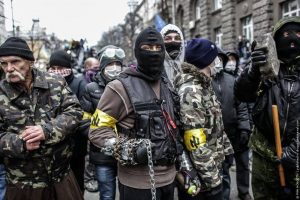 Ukrainian fascists have been boosted by the February 2014 right wing coup which they spearheaded. Many of these fascist outfits sport the Wolfsangel (Wolf’s Hook) - a favoured symbol of modern Neo- Nazi groups.