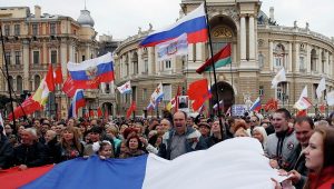 Odessa, April 2014: Mass protest against the post- February 2014 coup regime.