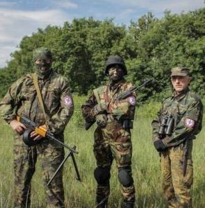 Members of the Russian fascist group, Russian National Unity, fighting as volunteers in support of the Donbass rebels. The presence of fascists in the rebel movement is an obstacle to winning the support of the ethnic Ukrainian working class and serves to drive the Ukrainian masses into the arms of reactionary nationalists.