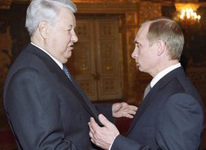 Putin with anti-communist, former Russian president Boris Yeltsin. For nearly three years before becoming president himself, Putin served as a high-ranking official in the Yeltsin regime.
