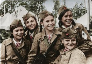 Red Army women snipers during the Soviet Union’s struggle to defeat capitalist Nazi Germany’s invasion during World War II. It is completely unrealistic that a victorious workers’ revolution will be able to immediately build a socialist society without constructing a workers’ state to defend the toiling masses’ conquests against the deposed capitalists seeking to restore their rule and against international capitalist powers determined to destroy any example of a socialist society.
