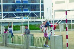 North Korean children having fun at a playground near a housing complex. Photo: Trotskyist Platform